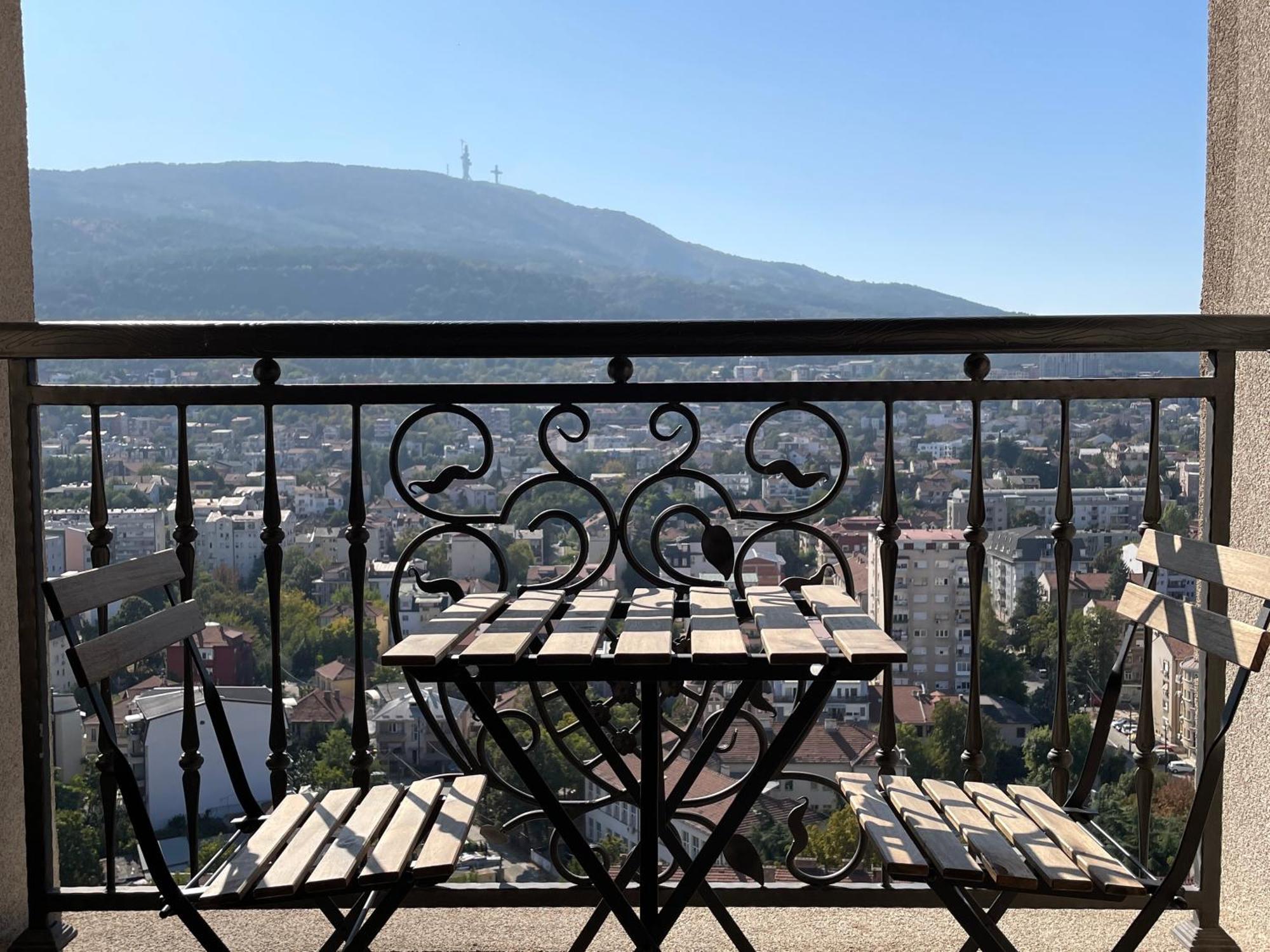 Stylish Studio, Skopje Centre - Private Parking - Panoramic Views Exterior foto